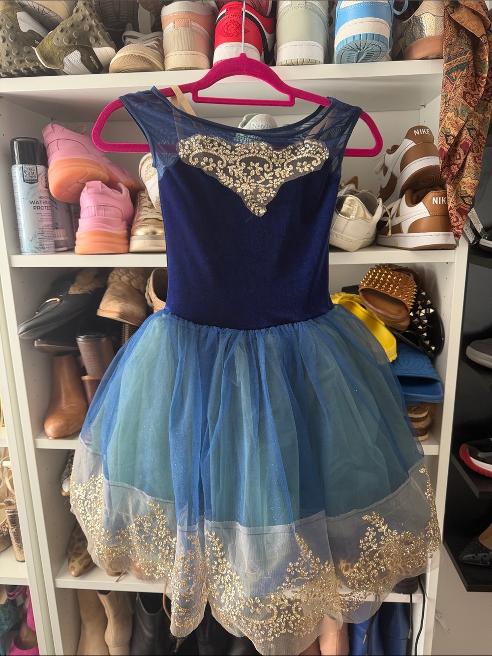 Weissman Navy and Gold Tulle Dance Dress/Tutu